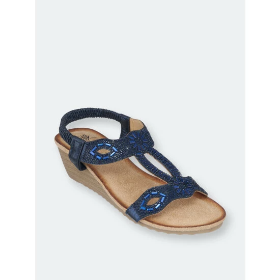 GC SHOES Pelle Blue Wedge Sandals 3 GC SHOES Pelle Blue Wedge Sandals