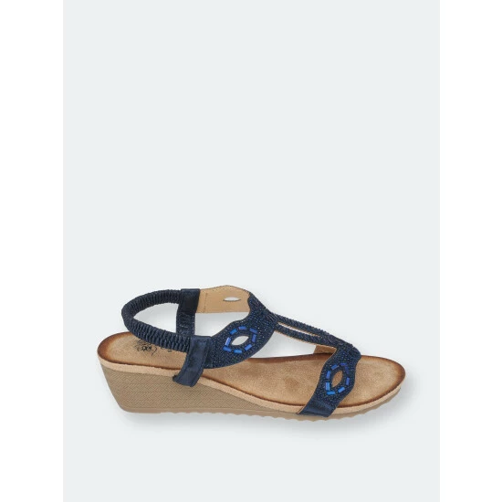 GC SHOES Pelle Blue Wedge Sandals 4 GC SHOES Pelle Blue Wedge Sandals - Image 2