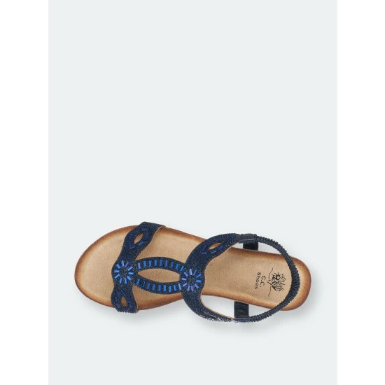 GC SHOES Pelle Blue Wedge Sandals 6 GC SHOES Pelle Blue Wedge Sandals - Image 4