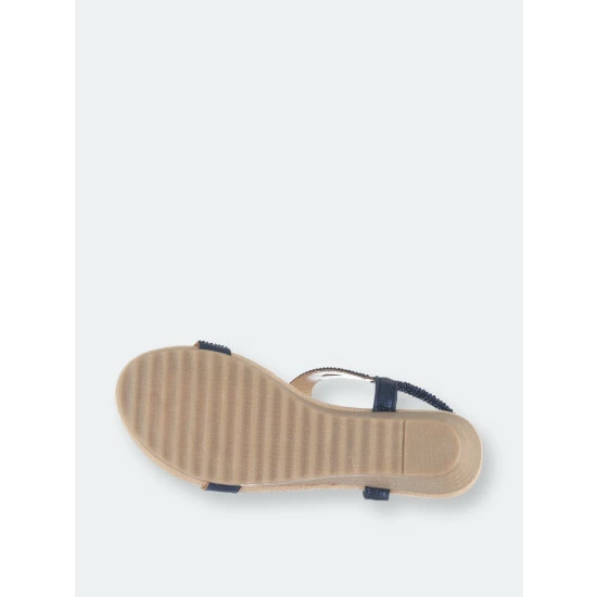 GC SHOES Pelle Blue Wedge Sandals 7 GC SHOES Pelle Blue Wedge Sandals - Image 5
