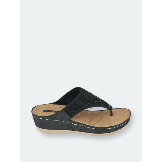 GC SHOES Kiara Black Wedge Sandals 4 GC SHOES Kiara Black Wedge Sandals - Image 2