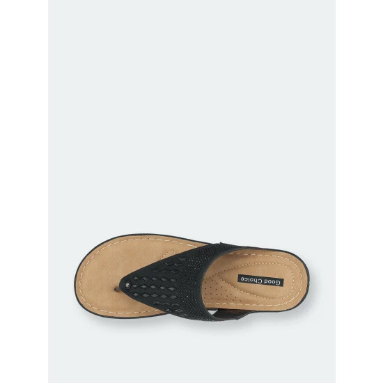 GC SHOES Kiara Black Wedge Sandals 6 GC SHOES Kiara Black Wedge Sandals - Image 4