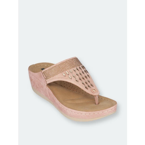 GC SHOES Kiara Blush Wedge Sandals 3 GC SHOES Kiara Blush Wedge Sandals