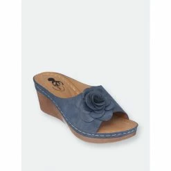 GC SHOES Tokyo Navy Wedge Sandals