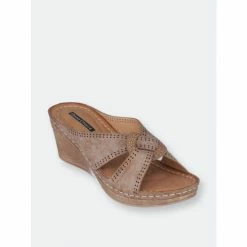 GC SHOES Gisele Bronze Wedge Sandals