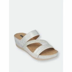 GC SHOES Tera Silver Wedge Sandals
