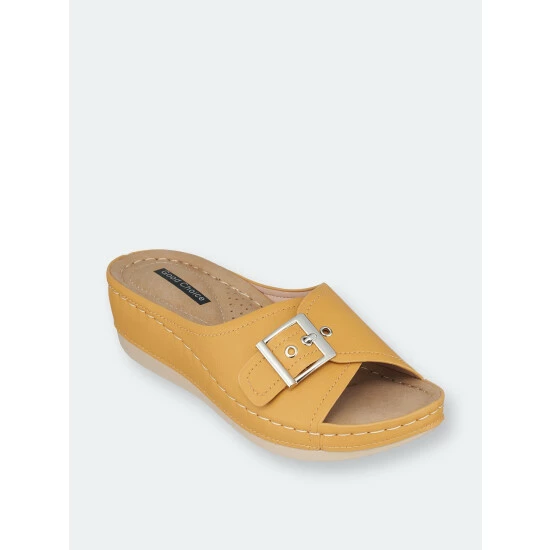 GC SHOES Justina Yellow Wedge Sandals 3 GC SHOES Justina Yellow Wedge Sandals