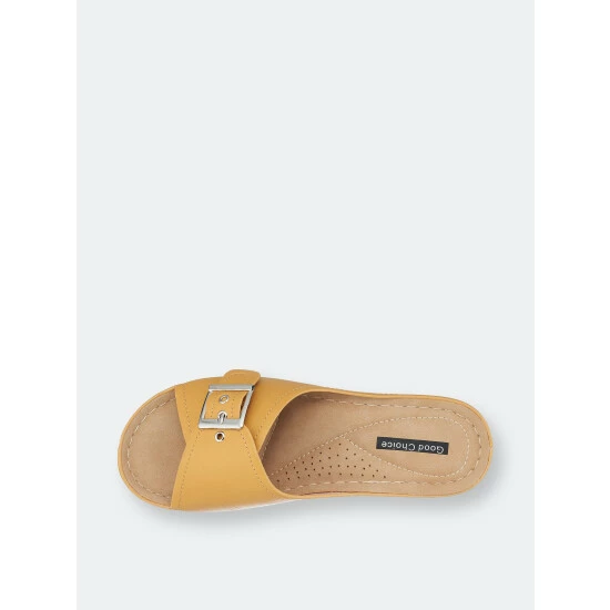 GC SHOES Justina Yellow Wedge Sandals 6 GC SHOES Justina Yellow Wedge Sandals - Image 4