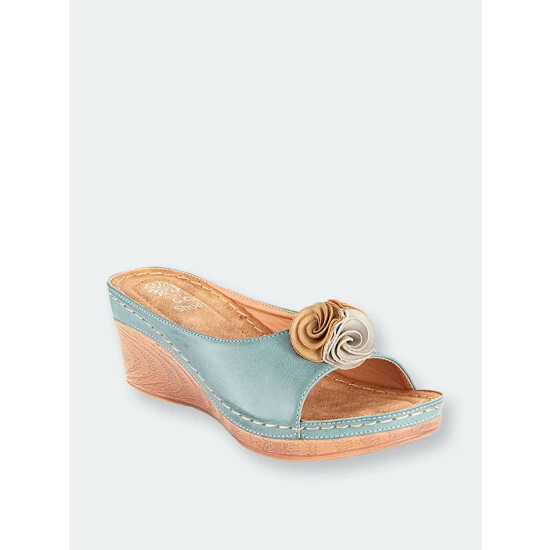 GC SHOES Sydney Blue Wedge Sandals 3 GC SHOES Sydney Blue Wedge Sandals