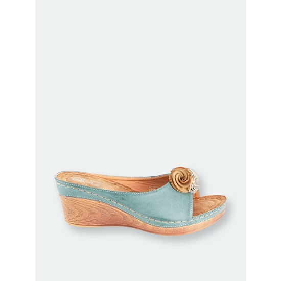 GC SHOES Sydney Blue Wedge Sandals 4 GC SHOES Sydney Blue Wedge Sandals - Image 2