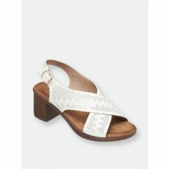 GC SHOES Lala White Heeled Sandals