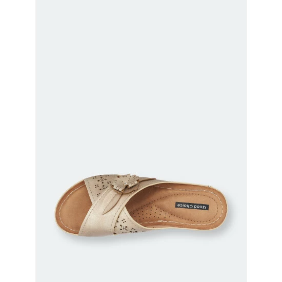 GC SHOES Dory Golden Wedge Sandals 6 GC SHOES Dory Golden Wedge Sandals - Image 4