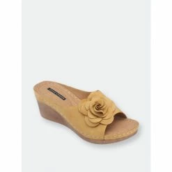 GC SHOES Tokyo Yellow Wedge Sandals