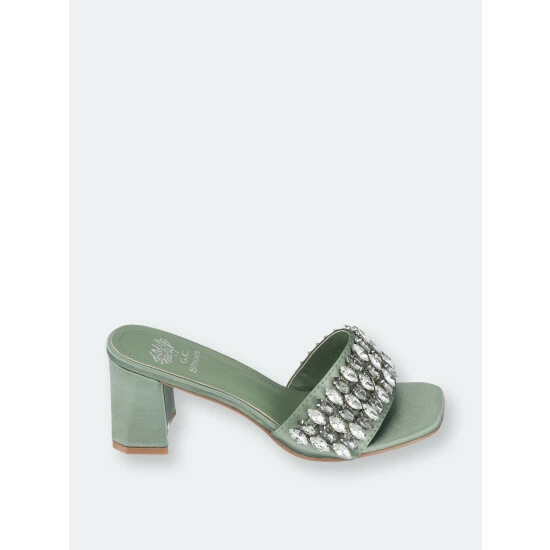 GC SHOES Drais Green Heeled Sandals 4 GC SHOES Drais Green Heeled Sandals - Image 2