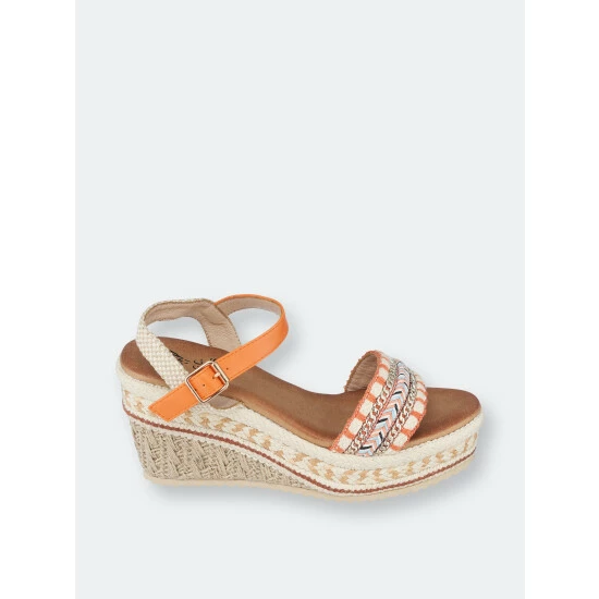 GC SHOES Cheri Orange Platform Wedge Sandals 4 GC SHOES Cheri Orange Platform Wedge Sandals - Image 2
