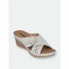 GC SHOES Dory Silver Wedge Sandals