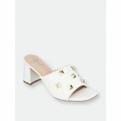 GC SHOES Alexis White Heeled Sandals