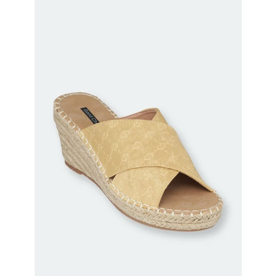 GC SHOES Darline Yellow Espadrille Wedge Sandals 3 GC SHOES Darline Yellow Espadrille Wedge Sandals