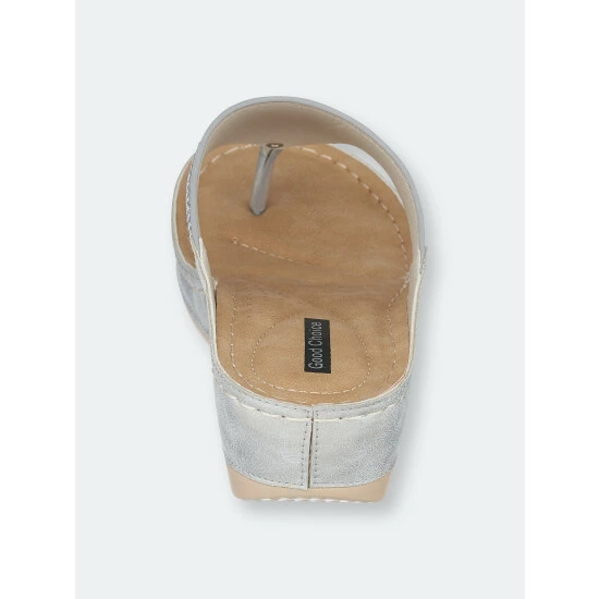 GC SHOES Kiara Silver Wedge Sandals 5 GC SHOES Kiara Silver Wedge Sandals - Image 3
