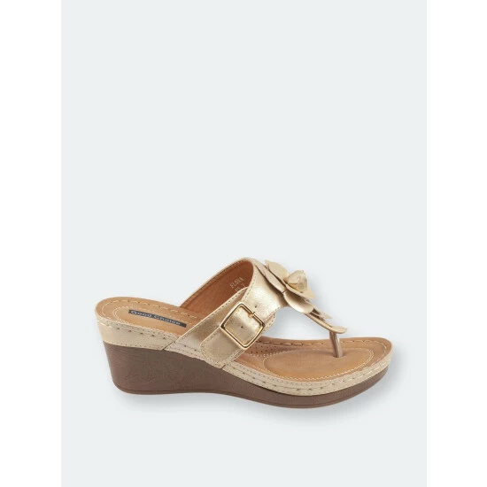 GC SHOES Flora Gold Wedge Sandals 4 GC SHOES Flora Gold Wedge Sandals - Image 2