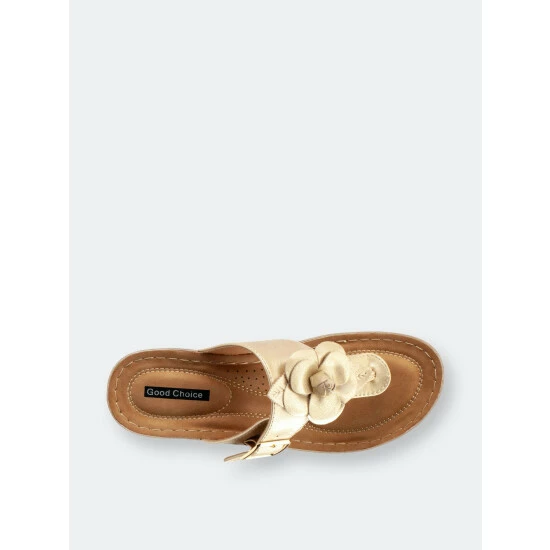 GC SHOES Flora Gold Wedge Sandals 6 GC SHOES Flora Gold Wedge Sandals - Image 4