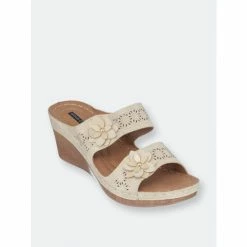 GC SHOES Cie Gold Wedge Sandals