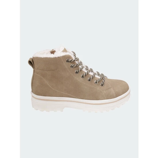 GC SHOES Justine Lace-Up Taupe Bootie Booties 4 GC SHOES Justine Lace-Up Taupe Bootie Booties - Image 2