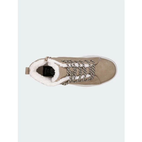 GC SHOES Justine Lace-Up Taupe Bootie Booties 5 GC SHOES Justine Lace-Up Taupe Bootie Booties - Image 3