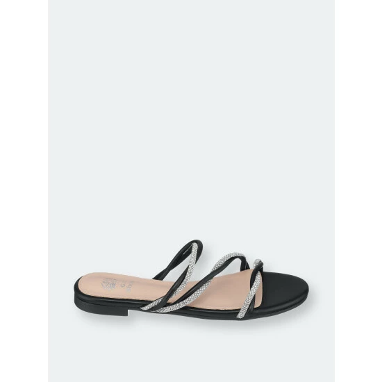 GC SHOES Ceela Black Flat Sandals 4 GC SHOES Ceela Black Flat Sandals - Image 2