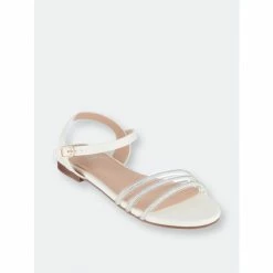 GC SHOES Sanga White Flat Sandals