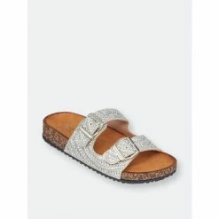 GC SHOES Holly Silver Footbed Sandals