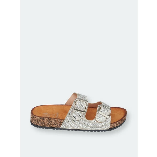 GC SHOES Holly Silver Footbed Sandals 4 GC SHOES Holly Silver Footbed Sandals - Image 2