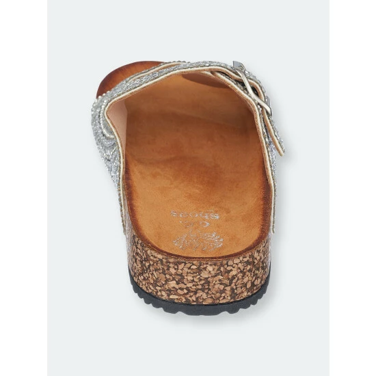 GC SHOES Holly Silver Footbed Sandals 5 GC SHOES Holly Silver Footbed Sandals - Image 3