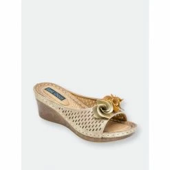 GC SHOES Juliet Gold Wedge Sandals