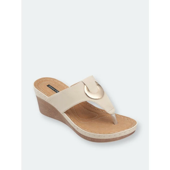 GC SHOES Genelle Natural Wedge Sandals 3 GC SHOES Genelle Natural Wedge Sandals