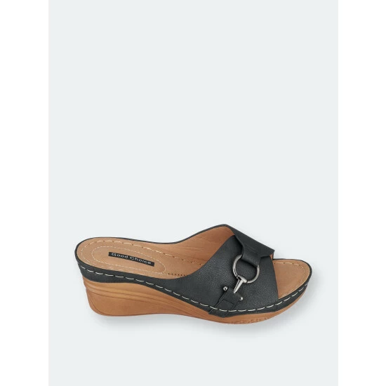 GC SHOES Bay Black Wedge Sandals 4 GC SHOES Bay Black Wedge Sandals - Image 2