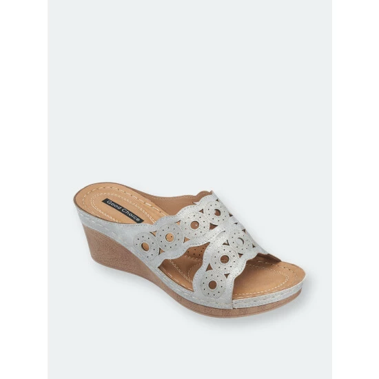 GC SHOES April Silver Wedge Sandals 3 GC SHOES April Silver Wedge Sandals