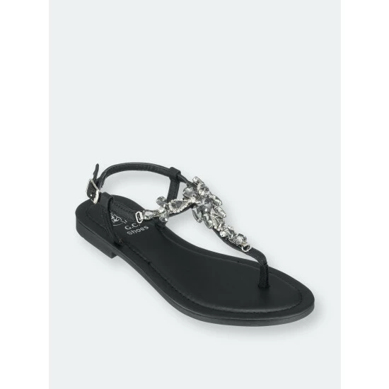 GC SHOES Josie Black Flat Sandal Sandals 3 GC SHOES Josie Black Flat Sandal Sandals