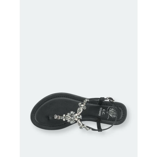 GC SHOES Josie Black Flat Sandal Sandals 6 GC SHOES Josie Black Flat Sandal Sandals - Image 4