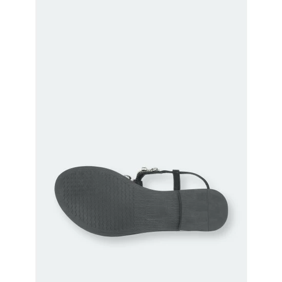 GC SHOES Josie Black Flat Sandal Sandals 7 GC SHOES Josie Black Flat Sandal Sandals - Image 5