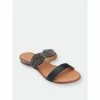 GC SHOES Jacey Black Flat Sandals -GC SHOES Shop unnamed file 915