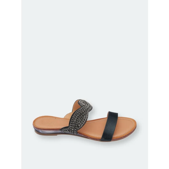 GC SHOES Jacey Black Flat Sandals 4 GC SHOES Jacey Black Flat Sandals - Image 2