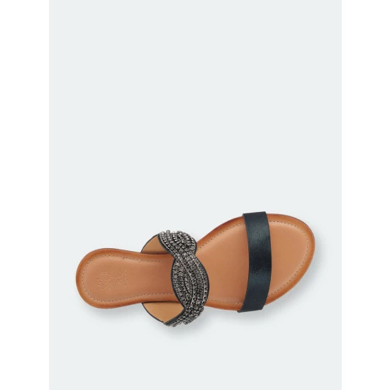 GC SHOES Jacey Black Flat Sandals 5 GC SHOES Jacey Black Flat Sandals - Image 3