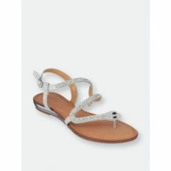 GC SHOES Sky Silver Flat Sandals