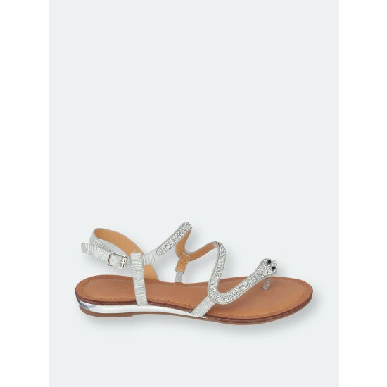 GC SHOES Sky Silver Flat Sandals 4 GC SHOES Sky Silver Flat Sandals - Image 2