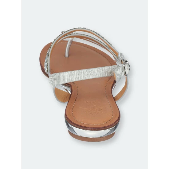 GC SHOES Sky Silver Flat Sandals 6 GC SHOES Sky Silver Flat Sandals - Image 4