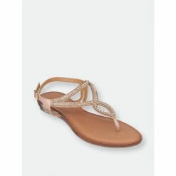 GC SHOES Selena Rose Gold Flat Sandals