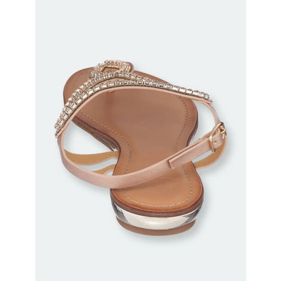 GC SHOES Selena Rose Gold Flat Sandals 5 GC SHOES Selena Rose Gold Flat Sandals - Image 3