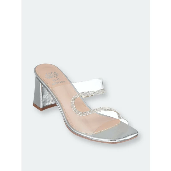 GC SHOES Sucany Silver Low Heel Sandals 3 GC SHOES Sucany Silver Low Heel Sandals