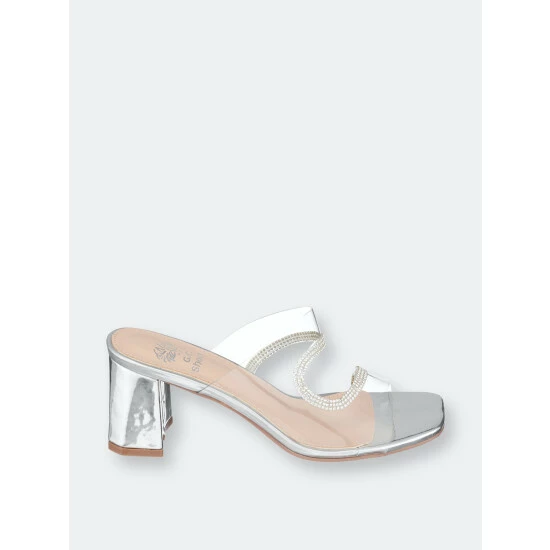 GC SHOES Sucany Silver Low Heel Sandals 4 GC SHOES Sucany Silver Low Heel Sandals - Image 2